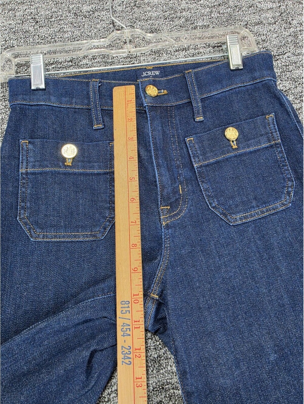 J.CREW Women's Slim Fit High Rise Wide-Leg Dark Wash Stretch Blue Jeans 4-Pkt - Picture 2 of 11